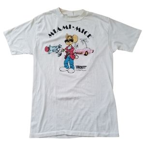 Vtg 80s Miami Mice Parody Miami Vice Single Stitch T Shirt